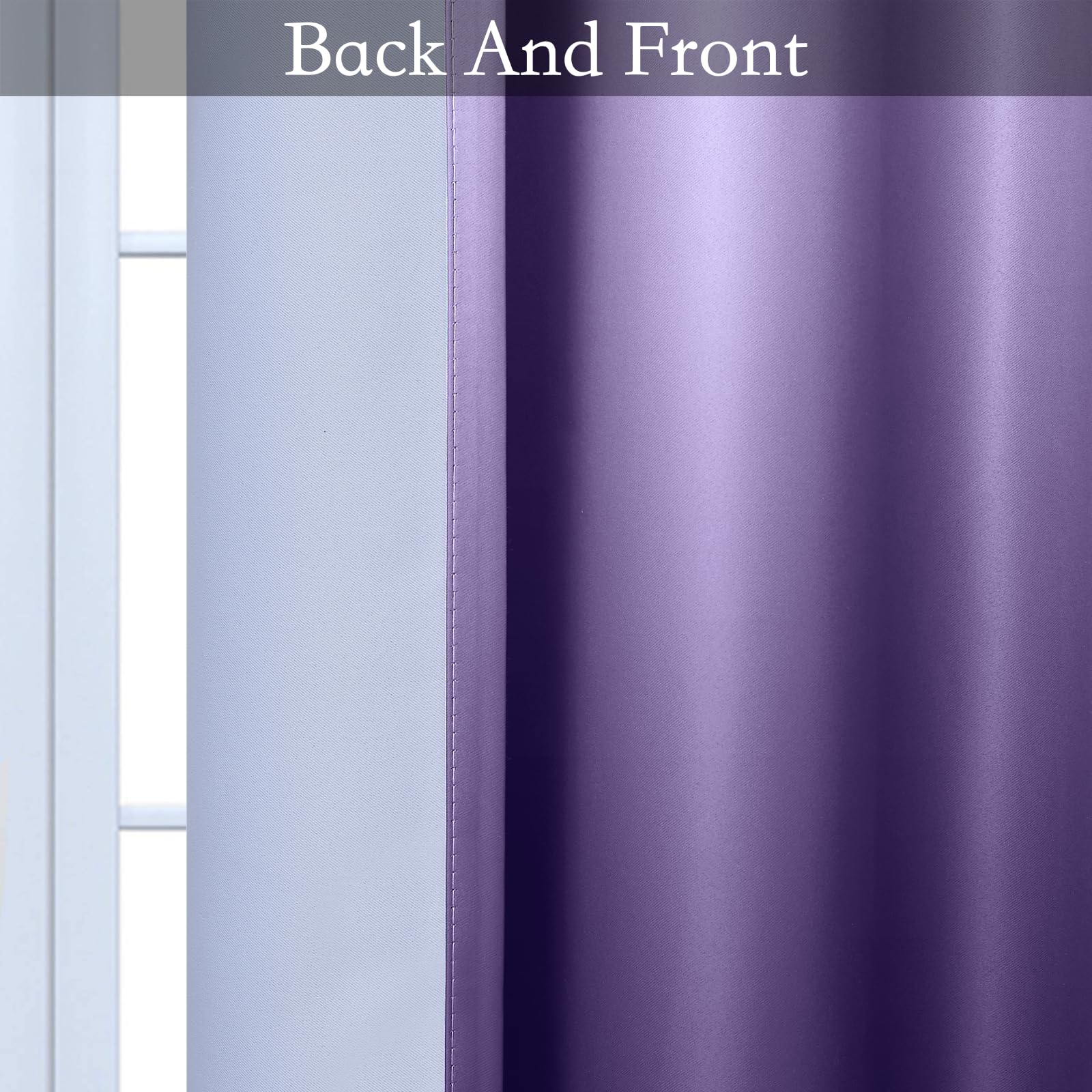 SimpleHome Ombre Gradient Purple White to Gray Curtains for Bedroom,52Wx84L