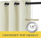 NICETOWN Room Darkening Beige Curtains for Doorway 78" L, Grommet Light Blocking Window Treatments Blackout Privacy Drapes for Living Room/Kids Room, 2 Panels, W52 x L78