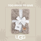 UGG Adalee Faux Fur Throw Blanket, Luxury Cozy Fluffy Blanket for Living Room or Bedroom, Decorative Double-Sided Fuzzy Throw, Machine Washable Spring Decor, 50-inch x 70-inch, Oyster Brown