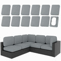 hyha 12Pcs Patio Cushion Covers, Stretch Outdoor Couch Cushion Covers