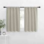 NICETOWN Blackout Curtains for Living Curtains, Room Darkening Window Curtain Panels, Easy-Care Solid Thermal Insulated Draperies/Drapes for Daughter Room (Natural, 2 Panels, 29 by 30)