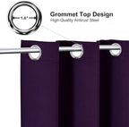 ChrisDowa Grommet Blackout Curtains for Bedroom and Living Room - 2 Panels Set Thermal Insulated Room Darkening Curtains (Royal Purple, 52W x 63L)