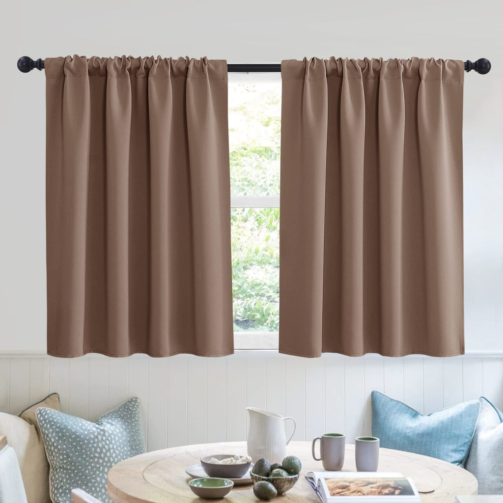 RYB HOME Short Blackout Curtains for Small Window Kitchen Bathroom Cafe RV
