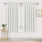 DWCN Blackout Curtains for Living Room Thermal Insulated, Energy Saving & Noise Reducing Bedroom Curtains, Ivory, W 70x L 72 Inch, Set of 2 Rod Pocket Curtain Panels