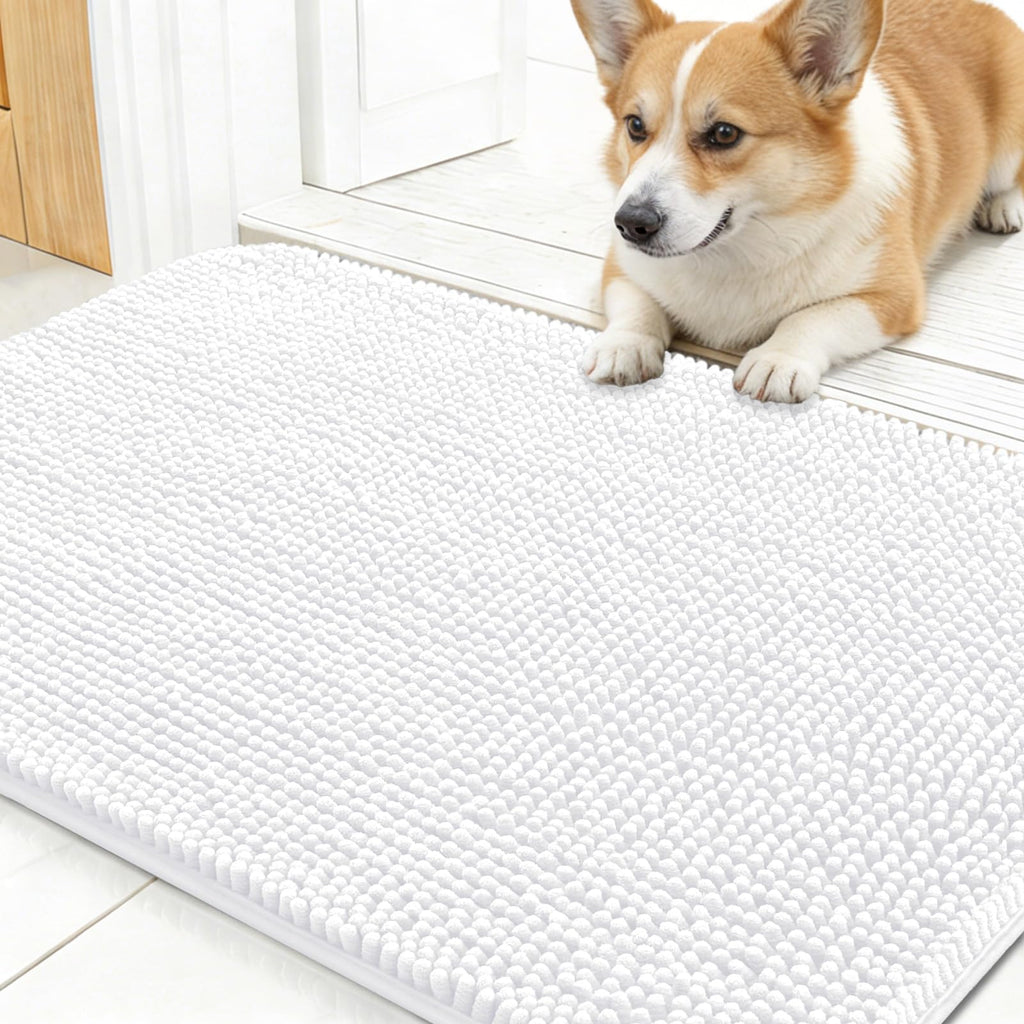 OLANLY Dog Door Mat for Muddy Paws 45x27, Super Absorbent Chenille Mud Mat