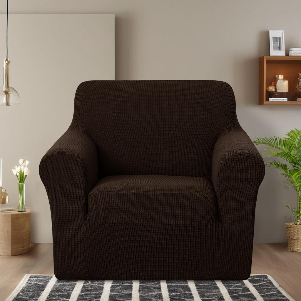 U-NICE HOME Stretch Recliner Chair Cover Armchair Slipcover, Chocolate