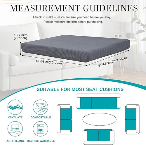 12 Piece Outdoor Cushion Covers, Patio Sofa Cushion Covers, Stretch Fit