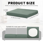 8Pcs Outdoor Cushion Covers, Patio Cushion Covers,Stretch Elastic Slipcovers, Replacement Washable Furniture Protector for Patio Couch,Thick Jacquard Fabric(Matcha Green, Cover Only)