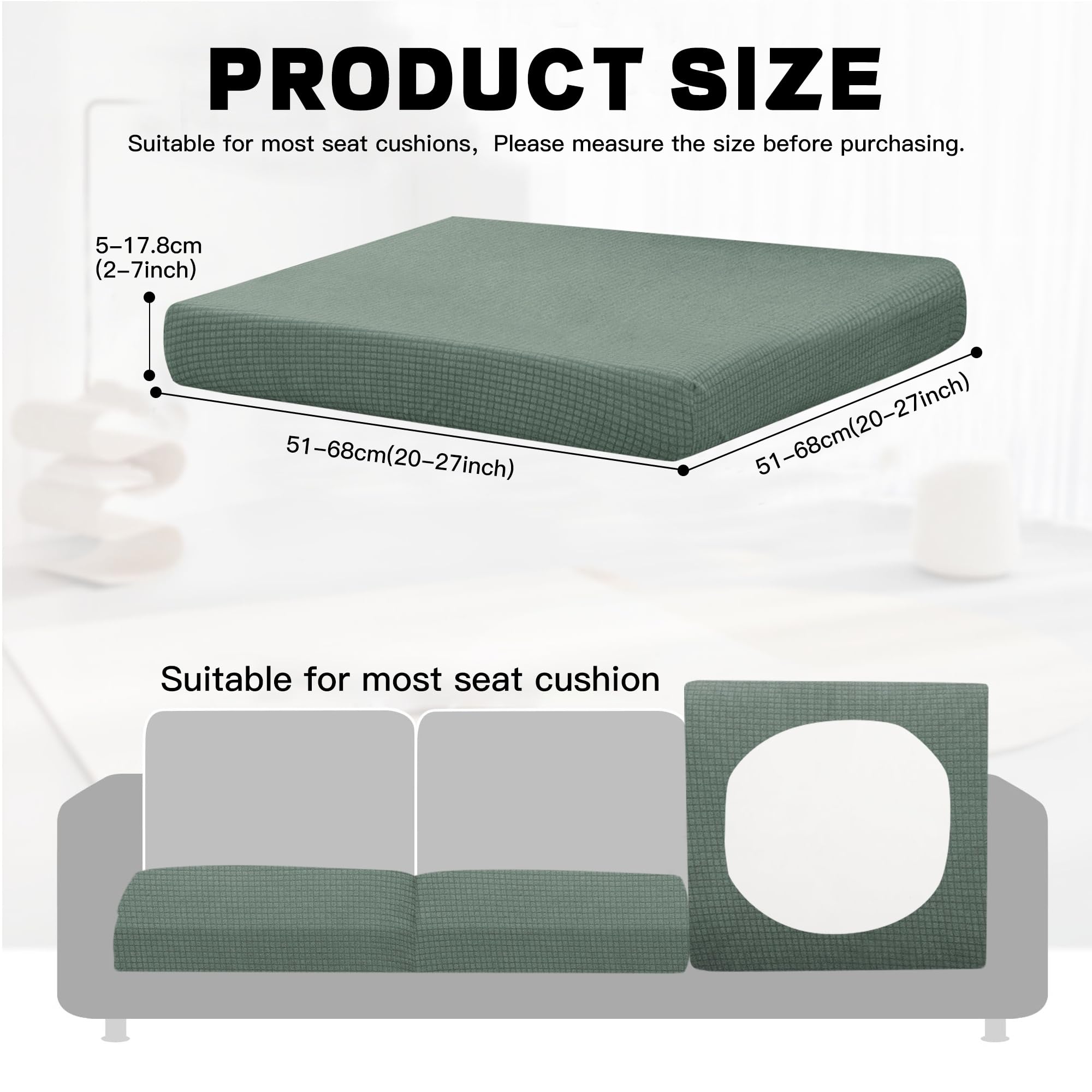 DREAHOTEXTIL 8Pcs Outdoor Cushion Covers, Elastic Patio Cushion Covers