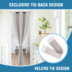 H.VERSAILTEX Doorway Curtain Blackout Closet Door Curtain Room Divider Window Treatment Curtain for Bedroom Thermal Insulated Privacy Drape Soundproof Grommet, 42 x 80 inches, 1 Panel, Stone