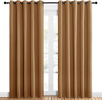 NICETOWN Blackout Draperies Curtains for Kids Room, Window Treatment Thermal Insulated Solid Grommet Blackout Drape Panels for Bedroom (Gold Brown, Set of 2, 60 by 84 inches)