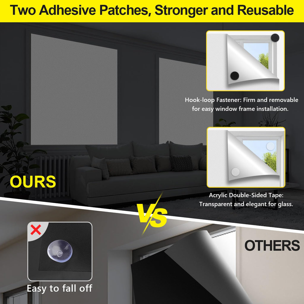 FADOTY 100% Blackout Curtains, 57"x 118" Portable Black Out Window Cover