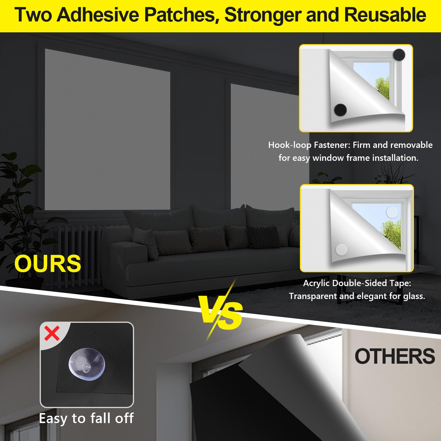 FADOTY 100% Blackout Curtains, 57"x 118" Portable Black Out Window Cover