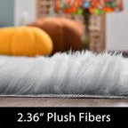 Latepis Grey 6x9 Area Rugs Faux Fur Sheepskin Rug for Living Room Fluffy Washable Rugs for Bedroom Teen Bedroom Decor