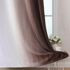 Estelar Textiler Brown and Greyish White Blackout Curtains 52Wx45L 2 Panels