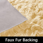 Latepis Yellow Rug for Bedroom 3x5 Area Bedside Rug Faux Sheepskin Fur Rugs for Living Room Décor Boho Rugs, Rectangle