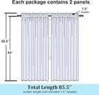 Simplebrand Ivory Sheer Curtains 84 Inches Long, Light Filtering Rod Pocket Solid Color Window Sheer Curtain Panels, Elegant Curtains & Drapes for Living Room, Bedroom 2 Panels (Ivory, 59" W x 84" L)