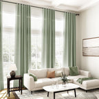 Desert Sage Linen Curtains for Living Room 105 Inches Long Light Filtering Semi Sheer Curtain Back Tab Rustic Farmhouse Decor Elegant Luxury Boho Drapes for Bedroom Dinner Room 52x105, 2 Panels