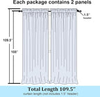 Simplebrand Black Sheer Curtains 108 Inches Long, Extra Long Rod Pocket Solid Color Window Sheer Curtain Panels, Elegant Curtains & Drapes for Living Room, Bedroom 2 Panels (Black, 59" W x 108" L)