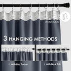 MIULEE Stone Blue Back Tab Blackout Curtains 108 Inch Long 2 Panels Set for Bedroom, Rod Pocket/Pinch Pleat Extra Long Thermal Insulated Living Room Darkening Pleated Light Blocking Drapes