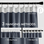 MIULEE Stone Blue Back Tab Blackout Curtains 52x120 Inch Long 2 Panels Set
