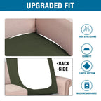 H.VERSAILTEX Super Stretch Individual Chaise Cover Sectional Couch Covers for L Shaped Sofa Both Left/Right Featuring Thick Jacquard Textured Twill Fabric (1 Piece Chaise Cover, Olive)