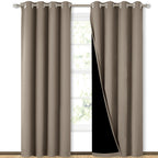 NICETOWN Taupe Full Shade Curtain Panels, Pair of Energy Smart & Noise Blocking Out Blackout Drapes for Dining Room Window, Thermal Insulated Guest Room Lined Window Dressing, 52 x 84 inch