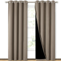 NICETOWN Taupe Full Shade Curtain Panels, Pair of Energy Smart & Noise Blocking Out Blackout Drapes for Dining Room Window, Thermal Insulated Guest Room Lined Window Dressing, 52 x 84 inch