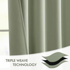 MIULEE Back Tab Sage Green Curtains 120 Inch Long 2 Panels Set for Living Room Bedroom, Rod Pocket/Pinch Pleated Light Blocking Extra Long Thermal Insulated Room Darkening Blackout Curtains/Drapes