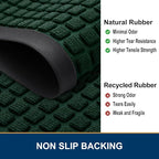 Smiry Front Door Mat Outside Entrance, Heavy Duty Natural Rubber Doormat, Non Slip, Trap Dirt and Moisture, Easy Clean, Low Profile Welcome Floor Mats for Indoor Outdoor Entry, 35x23 Inch, Black Green