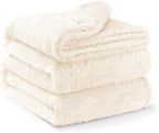 Exclusivo Mezcla Plush Fuzzy Fleece Bed Blanket King Size, Super Soft, Fluffy and Warm Blankets for Couch, Bed, All Season (Ivory, 90x104 inches)