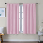 Simplebrand Ava Pink Short Blackout Curtains for Bedroom 54 Inches Long 2 Panels Set, Solid Thermal Insulated, Energy Saving Window Treatment Curtains Blackout Drapes, W40 x L54 Inch, Pink