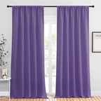 NICETOWN Blackout Curtains for Living Curtains, Lilac Purple, 2 Panels, 52 by 95, Room Darkening Window Curtain Panels, Easy-Care Solid Thermal Insulated Draperies/Drapes for Daughter Room
