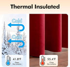 MIULEE Christmas Red Velvet Curtains Elegant Grommet Curtains Thermal Insulated Soundproof Room Darkening Black Out Drapes for Classical Living Room Bedroom Decor 52 x 96 Inch Length Set of 2