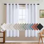 H.VERSAILTEX Living Room Linen Curtains Home Decorative Grommet Curtains Privacy Added Energy Saving Light Filtering Window Treatments Draperies for Bedroom, Bright White, 2 Panels, 52 x 72 - Inch