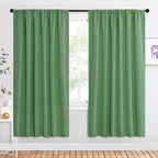 NICETOWN Bedroom Window Curtain Panels, Froest Green, 2 Panels, 62 in x 72 in (W x L), Window Treatment Thermal Insulated Rod Pocket Room Darkening Curtains/Drapes for Patio Door