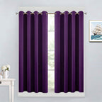 Yakamok Room Darkening Curtains 52x45 inch Length Purple-Living Room