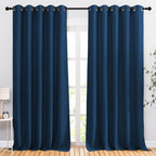 NICETOWN Bedroom Blackout Large Window Curtains - Room Darkening Energy Saving Thermal Insulated Grommet Room Divider Draperies for Living Room/Doorway (Moroccan Blue, W66 x L90, 2 Panels)