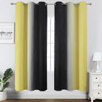 Estelar Textiler Black and Yellow Ombre Blackout Curtains 72 Inches Long