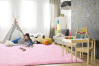 TWINNIS Super Soft Shaggy Rugs Fluffy Carpets, 5x8 Feet, Indoor Modern Plush Area Rugs for Living Room Bedroom Kids Room Nursery Home Decor, Upgrade Anti-Skid Rectangular Fuzzy Rug, Pink
