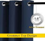 NICETOWN Navy Blue Blackout Curtains, Grommet Thermal Insulated Window Drapes Room Divider Blinds Sound Reducing for Living Room, W46 x L102, 2 Pieces