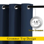 NICETOWN Blackout Curtain Panels 72 - Window Treatment Energy Saving Thermal Insulated Solid Grommet Blackout Drapes for Living Room (Navy, 1 Pair, 46 by 72-Inch)