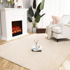 Ashler Faux Fur Rug, Ultra Soft Faux Rabbit Fur, Beige Area Rugs, 6 x 9 Feet Rectangle, Machine Washable Nursery Decor Throw Rugs for Bedroom, Kids Room, Living Room