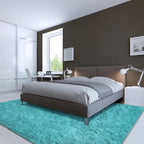 LOCHAS Ultra Soft Indoor Modern Area Rugs Fluffy Living Room Carpets for Children Bedroom Home Decor Nursery Rug 3x5 Feet, Teal Blue