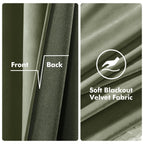 MIULEE Velvet Curtains Sage Green 52 x 63 Inch Length Set of 2