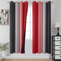 Estelar Textiler Red and Black Ombre Blackout Bedroom Curtains 72 Inch Long