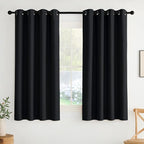 NICETOWN Room Darkening Draperies Curtains Panels, 2 Panels Black W52 x L63