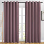 NICETOWN Blackout Dry Rose Curtains for Living Room - Solid Thermal Insulated Sound Reducing Grommet Room Darkening Curtains & Drapes for Bedroom (2 Panels, W66 x L84)