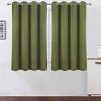 LEMOMO Blackout Curtains 52 x 45 inch/Olive Green Curtains Set of 2 Panels/Thermal Insulated Room Darkening Bedroom Curtains