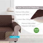 U-NICE HOME Large Sofa Cover Reversible Couch Cover, Chocolate/Taupe